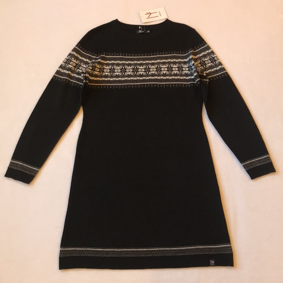 Neve Hailey Black Merino Knit Sweater Dress Large - Picture 2 of 7